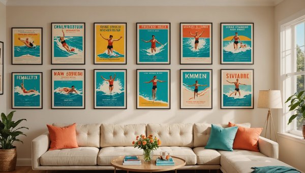 Affiches de natation : esthétique rétro qui séduit et inspire